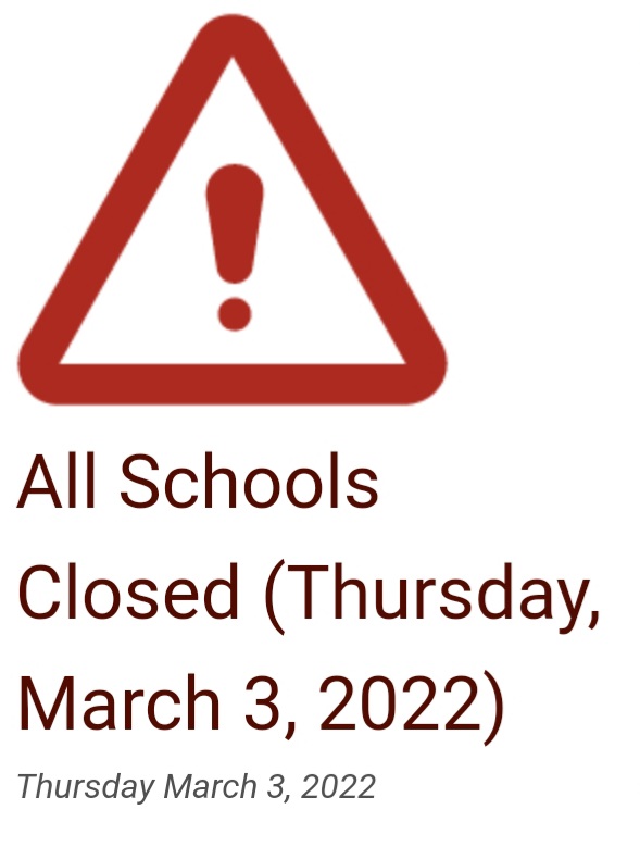 All Schools Closed Thursday March 3 2022 Waterfront Media