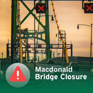 There are 4 overnight closures of the Macdonald Bridge scheduled over the next two weeks