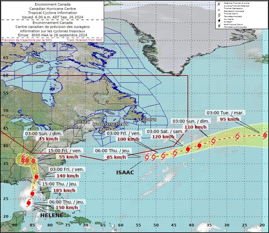 Via REMO Kings Cty Isaac the 9th named Storm, and is forecast